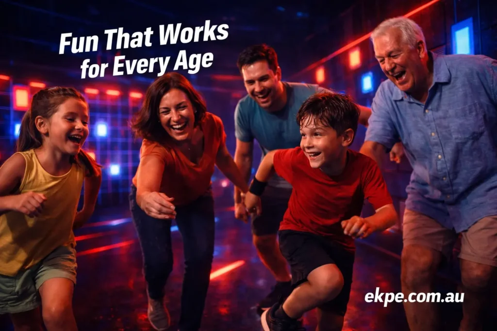 Family fun in colorful game room